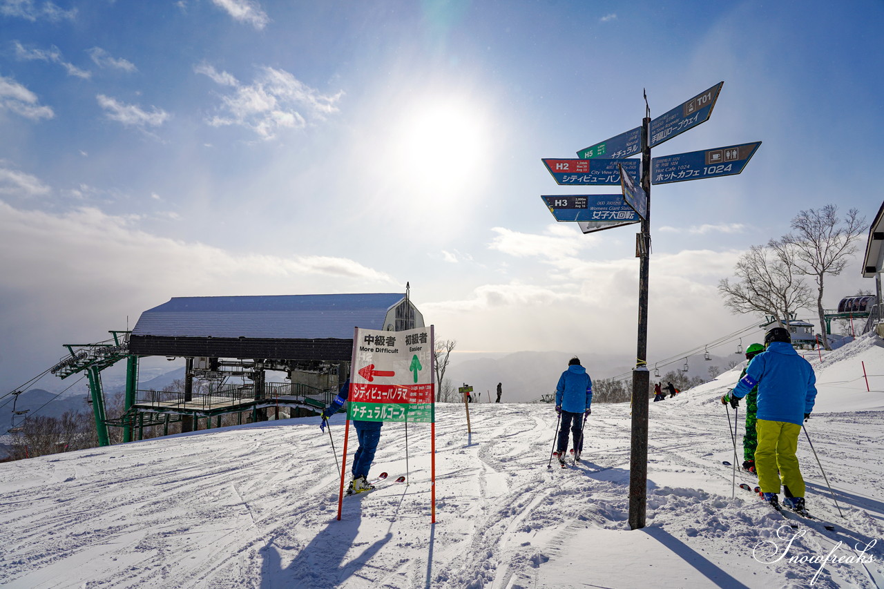 サッポロテイネ　これが北海道の冬。気温-11℃、澄んだ青空の下、パウダースノーが舞う天空のゲレンデ！